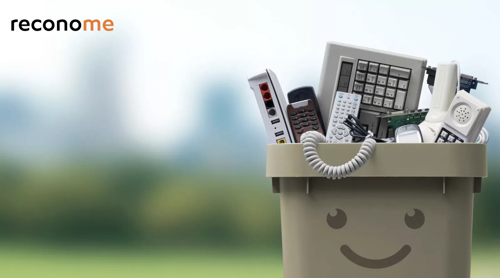 A box of old phones and electronic devices.
